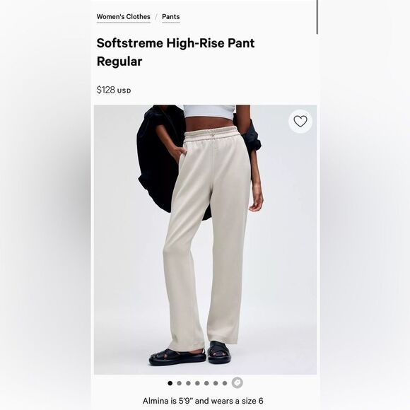 ISO lulu soft stream High-Rise Cream Pants - Picture 1 of 1